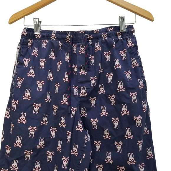 Psycho Bunny by Robert Godley Blue Gray Cotton Pajama Sleepwear Mens Pants Small - Picture 2 of 11